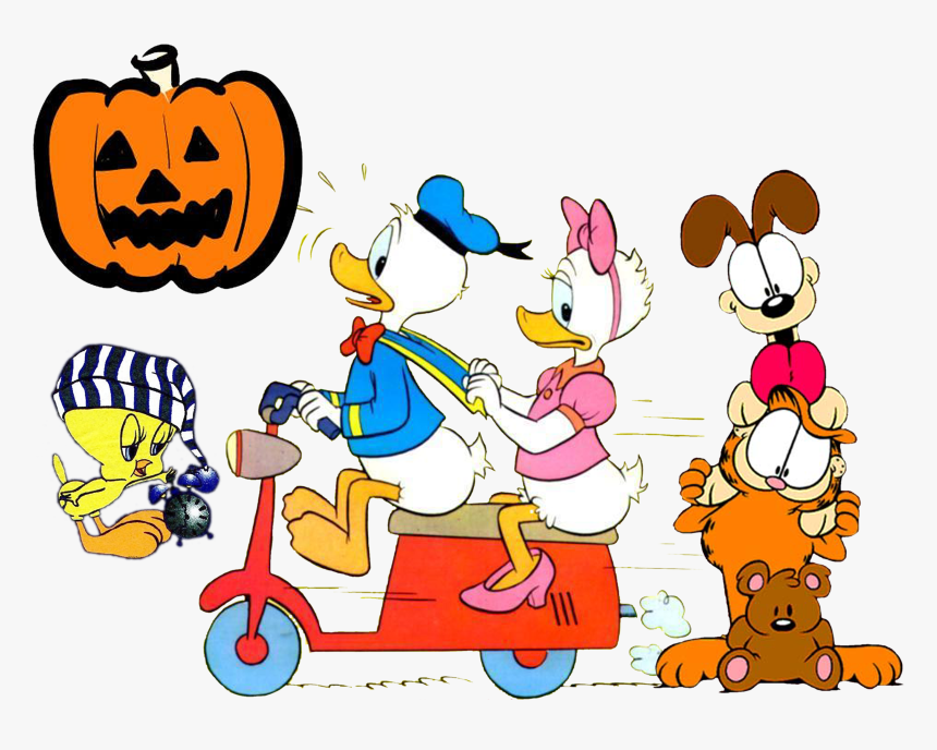 Image Transparent Donald Duck Daisy Minnie Mouse Huey - Duck On A Scooter, HD Png Download