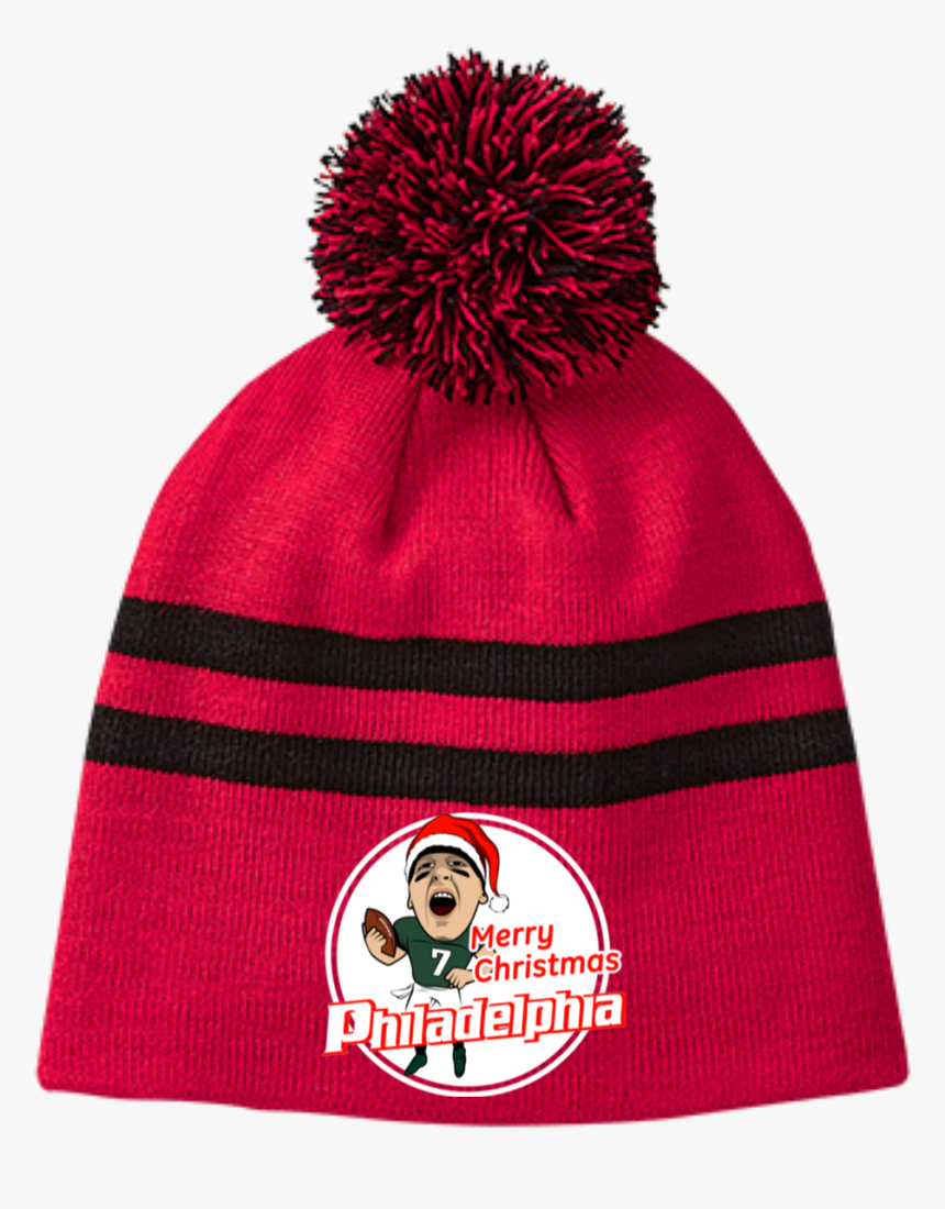 Merry Christmas Philadelphia Striped Pom Beanie - Beanie, HD Png Download