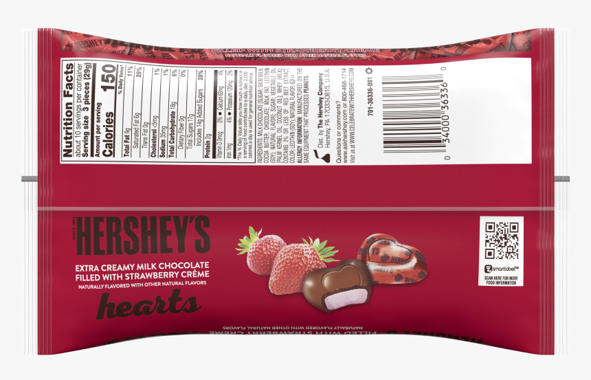 Hershey's Heart Strawberry Calories, HD Png Download