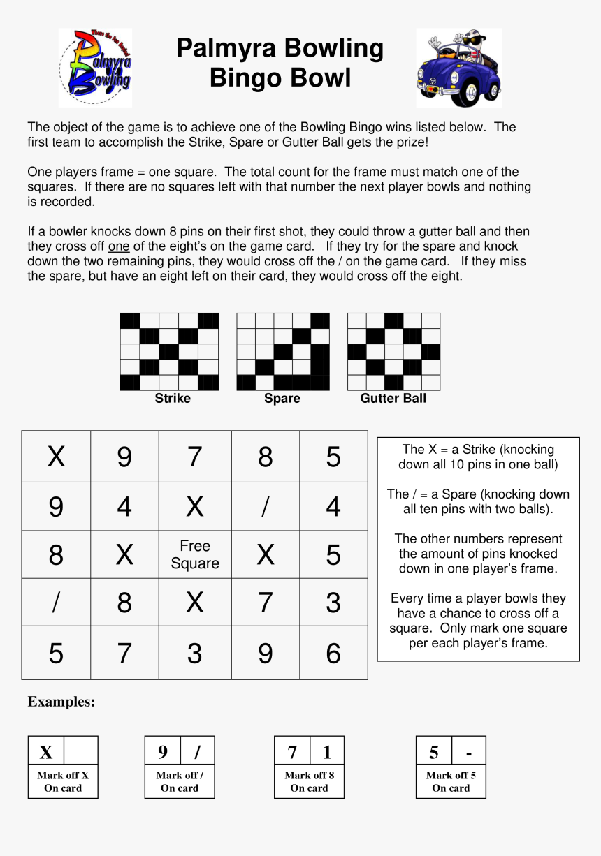 Printable Bowling Bingo Cards, HD Png Download