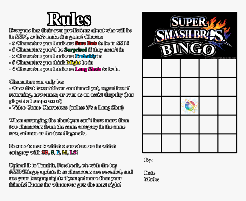 The Ssb4 Rules And Template - Join Friends In Smash 3ds, HD Png Download