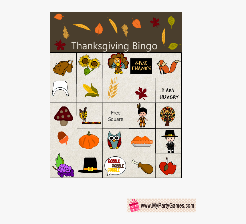Peintable Thanksgiving Bingo Cards, HD Png Download