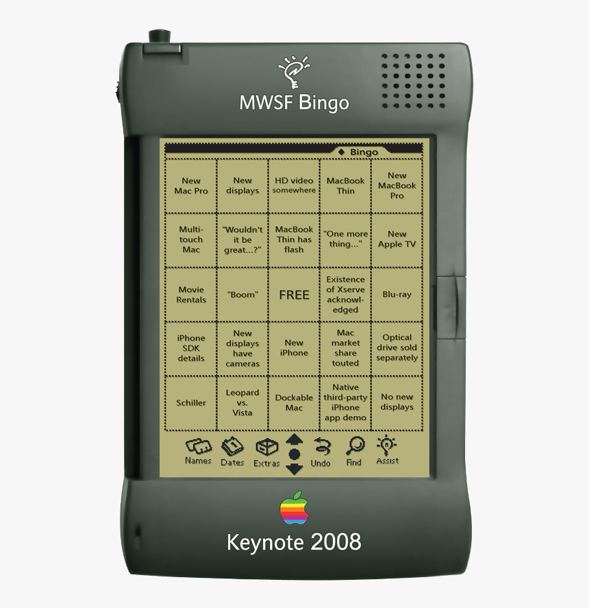 Macworld San Francisco 2008 Keynote Bingo Card, HD Png Download