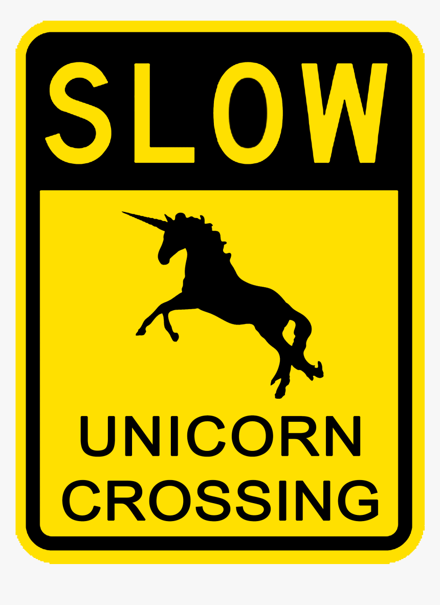 Slow Unicorn Crossing Funny S - Unicorn Crossing Sign, HD Png Download