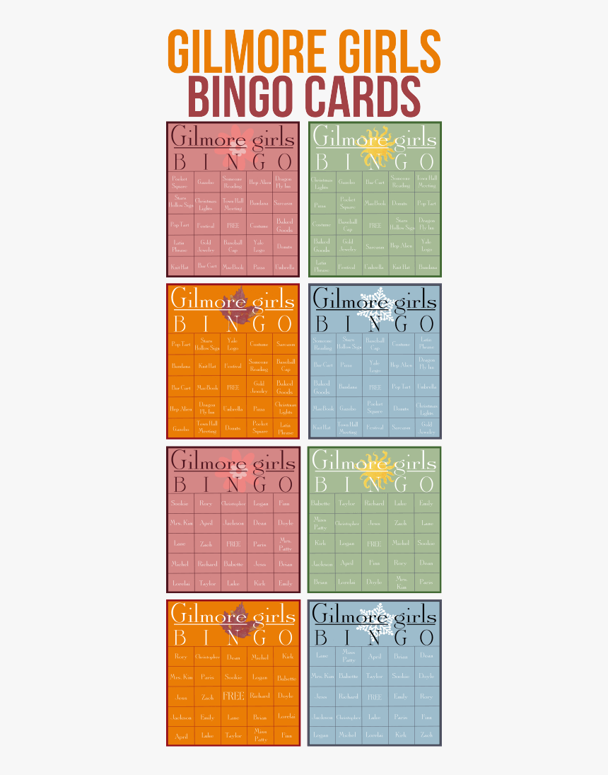 These Gilmore Girls Bingo Cards Would Be Perfect For - Gilmore Girls Bingo Card, HD Png Download