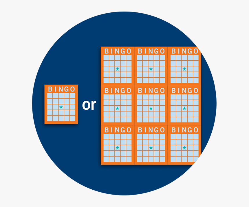 A Single Bingo Card And A Book Of 9 Bingo Cards - Circle, HD Png Download