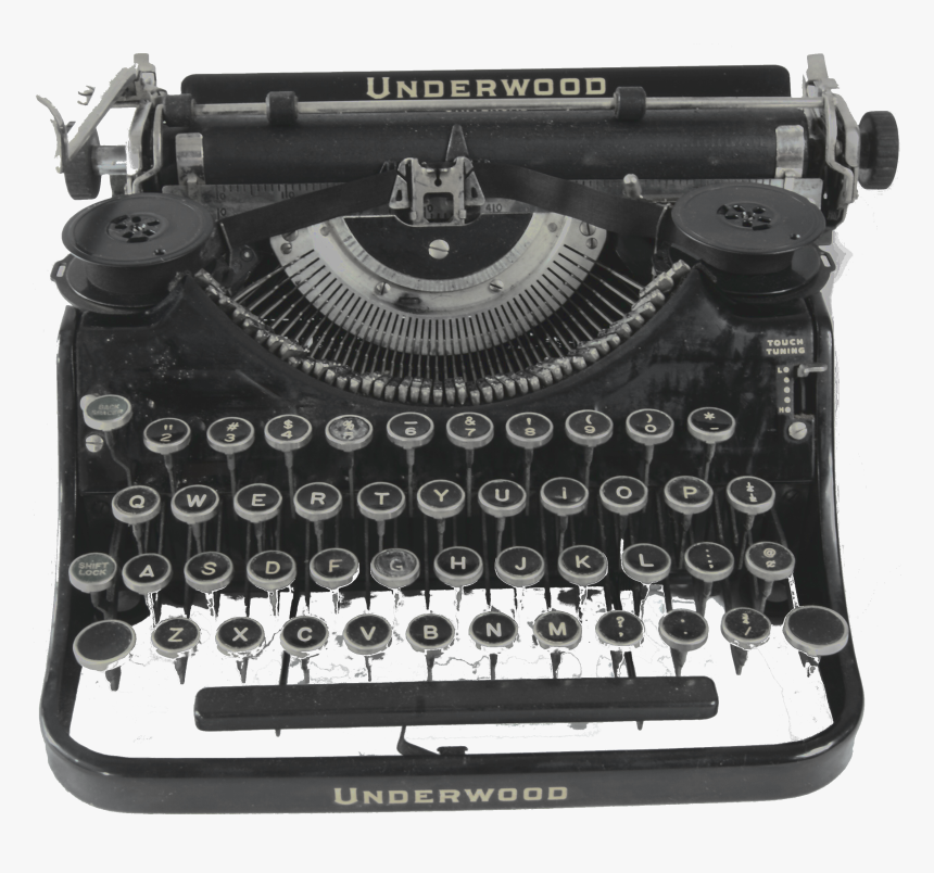 Binoculars Old Key Map Passport Typewriter - Old Typewriter With Paper, HD Png Download