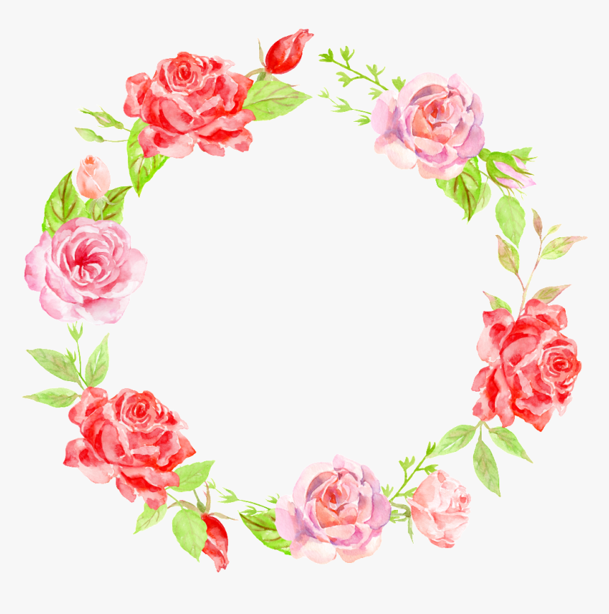 Fresh Flower Vine Head Decoration Vector - Garden Roses, HD Png Download