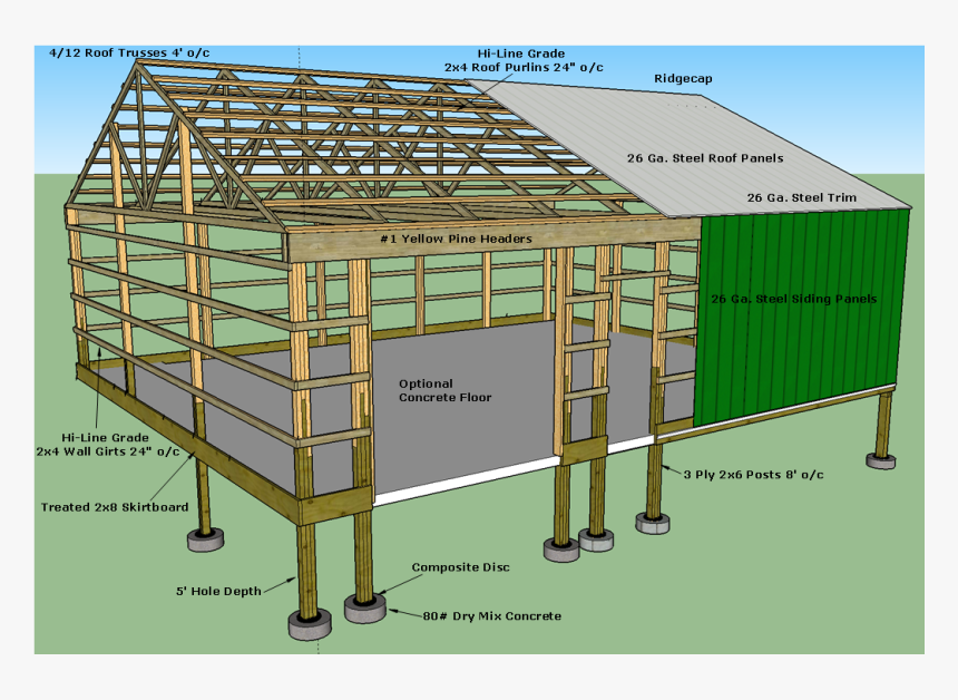 Cutaway 3 1 - Concrete Shed Footings Depth, HD Png Download