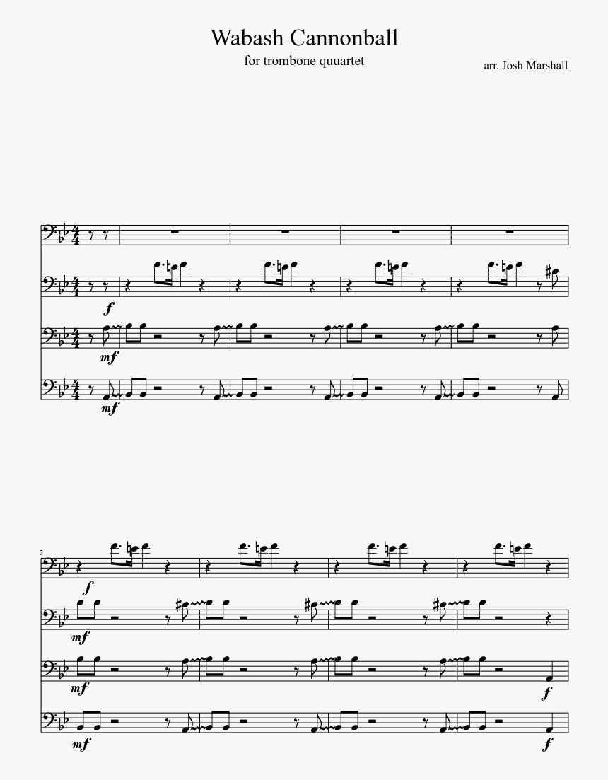 White Stripes Trombone Sheet Music, HD Png Download