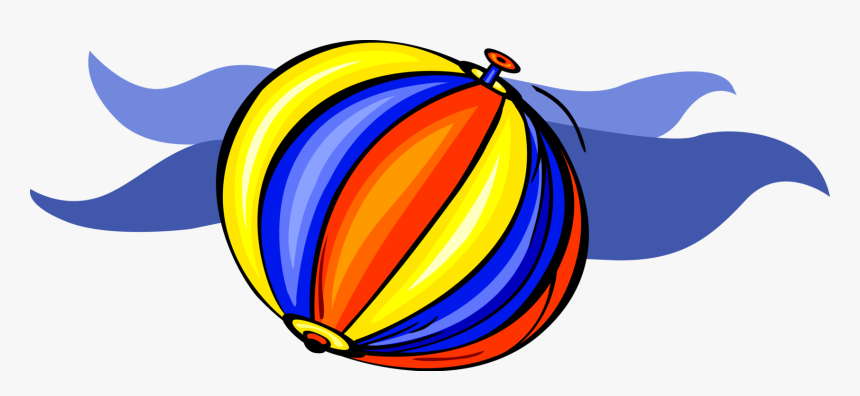 Vector Illustration Of Inflatable Beach Ball With Ocean, HD Png Download