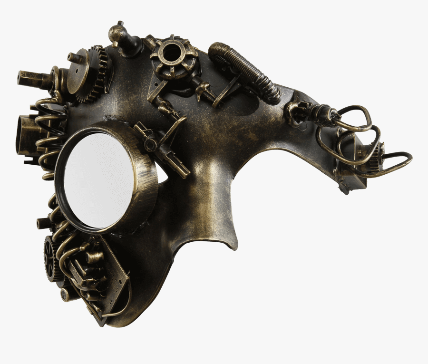 Gold Steampunk Monocle Phantom Mask - Steampunk Monocle Png, Transparent Png