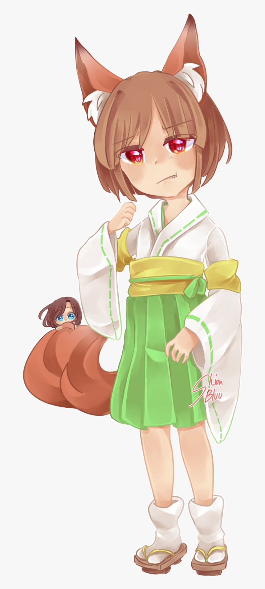 Kitsune Chara Drawn By @shionbluu
i Mentioned This - Cartoon, HD Png Download