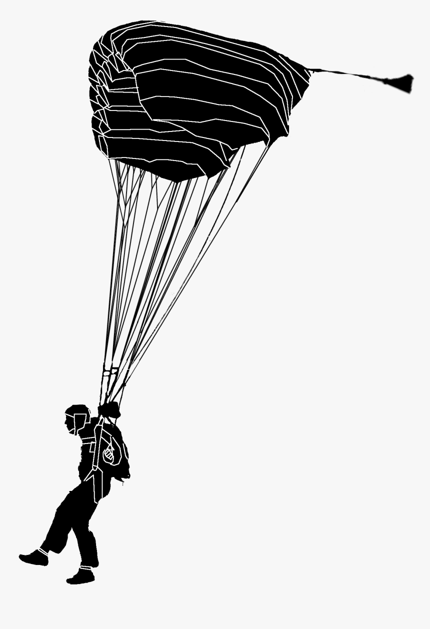 Landing Skydiver Pictogram - Parachute Landing Png, Transparent Png