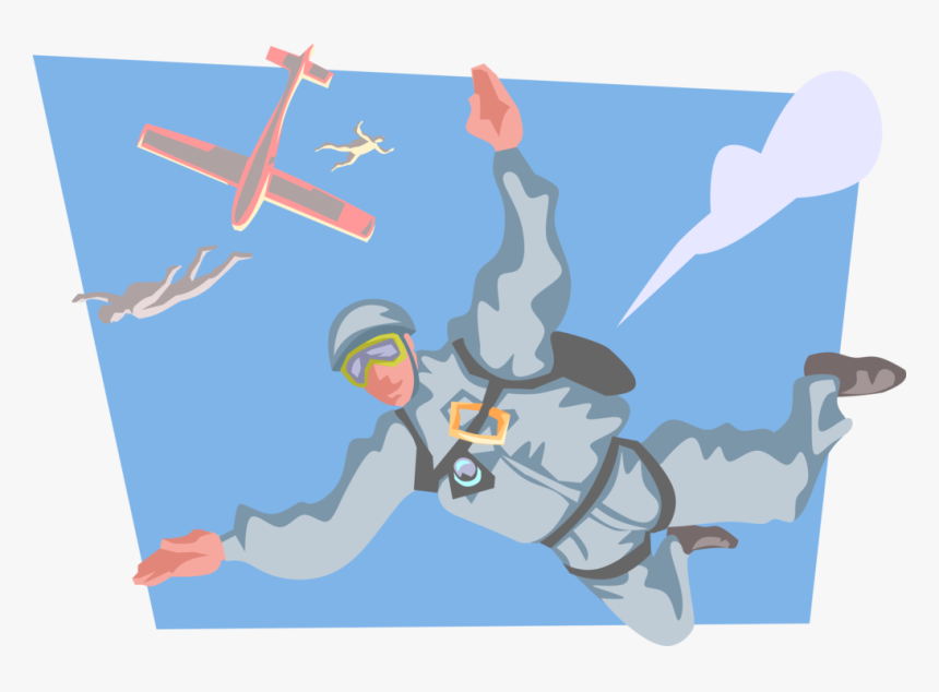 Transparent Skydiver Png - Free Falling Vector Art, Png Download