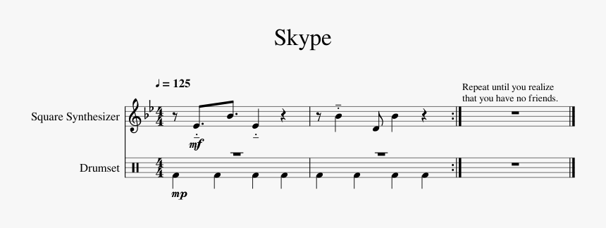Skype Call Piano Sheet Music, HD Png Download