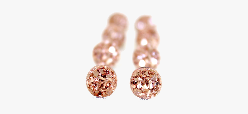 Rose Gold Druzy Studs - Earrings, HD Png Download