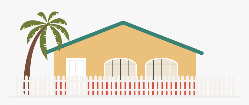 Transparent Palm Tree Icon Png - House With Palm Tree Clip Art, Png Download