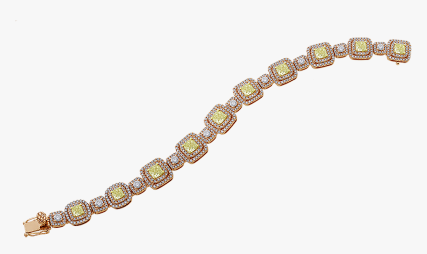 Kt Rose Gold Fancy Yellow Diamond Bracelet - Bead, HD Png Download
