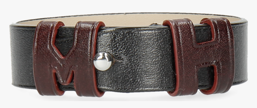 Bracelets Archie 1 Black Loops Burgundy Studs Nickle - Buckle, HD Png Download