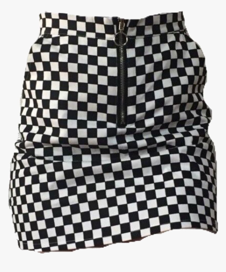 Skirt Pants Clothes Checker Checkered Black White Niche - Transparent Background Checkered Skirt, HD Png Download