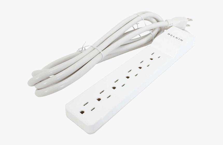 Be106000 10, 6 Outlets, 10 Ft Cord, 125v/15a, White, - Wire, HD Png Download