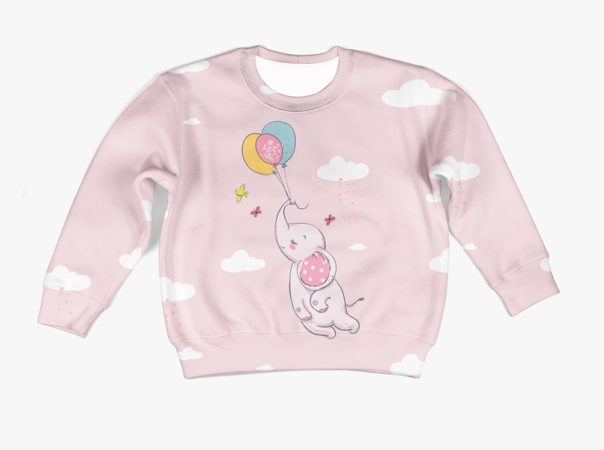 Gearhuman 3d Elephant And Balloons Custom Hoodies T-shirt, HD Png Download