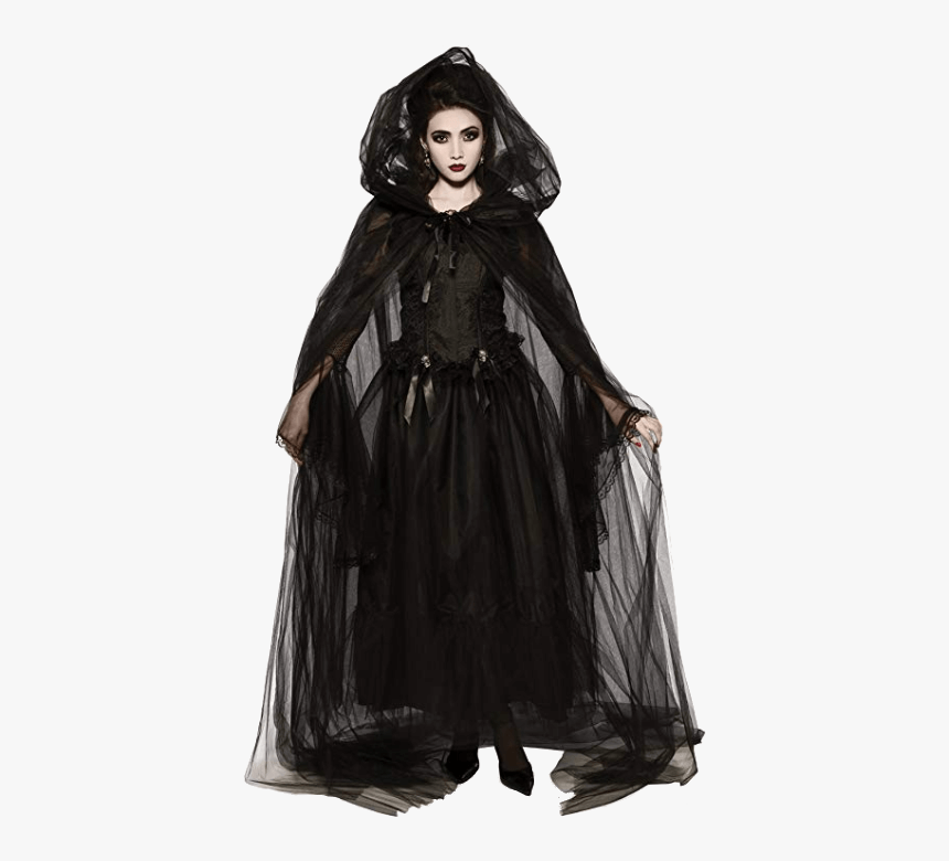 Adult Witch Black Halloween Costumes - Costumes With Black Cape, HD Png Download