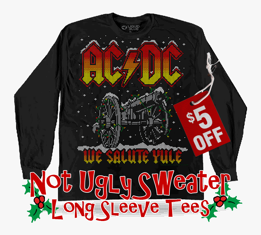 Ac/dc We Salute Yule Xmas Sweater Long Sleeve Tee - Long-sleeved T ...