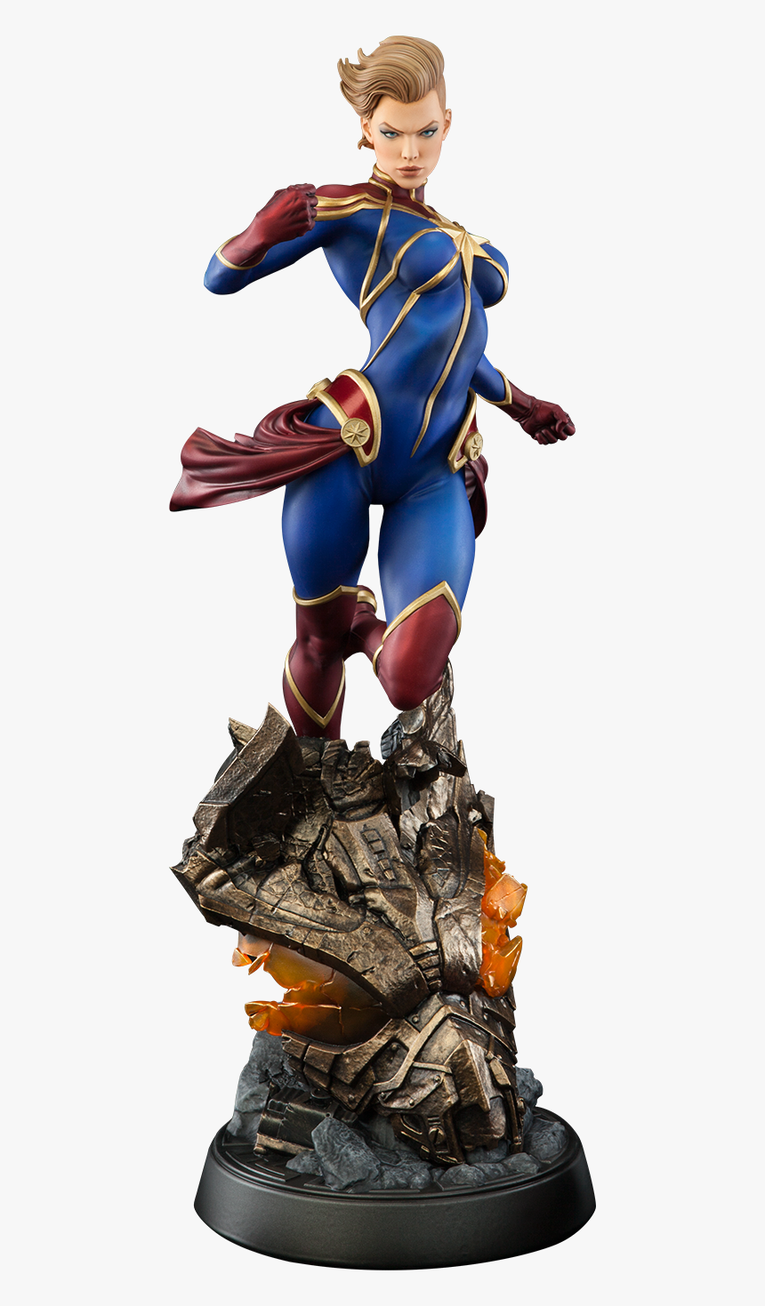 Captain Marvel Premium Format Figur, HD Png Download