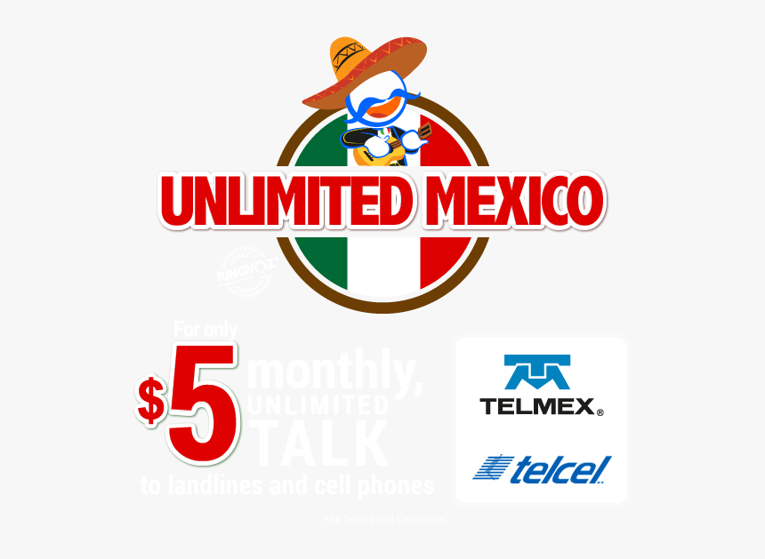 Unlimited Mexico For Only 5 Dollar - Telmex, HD Png Download