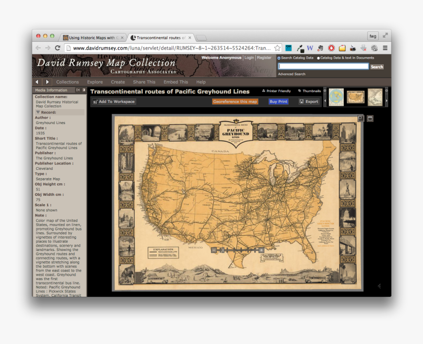 Historic Maps Gis Better Historical Insight - Greyhound Bus Routes 1960s, HD Png Download