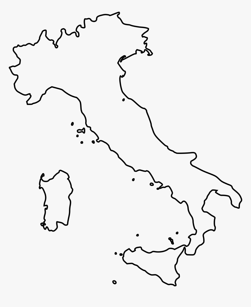 Blank Outline Of Italy, HD Png Download