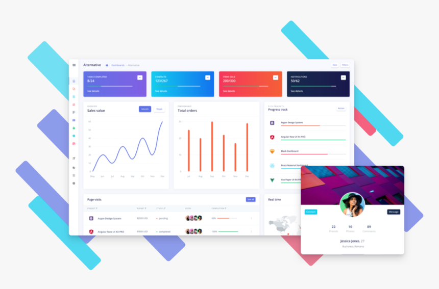 Argon Admin Template, HD Png Download