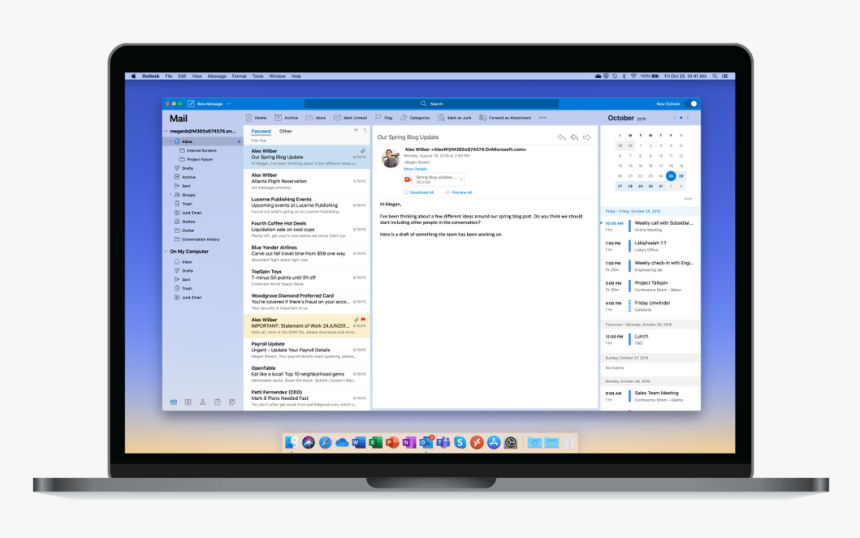 Outlook For Mac 2019, HD Png Download