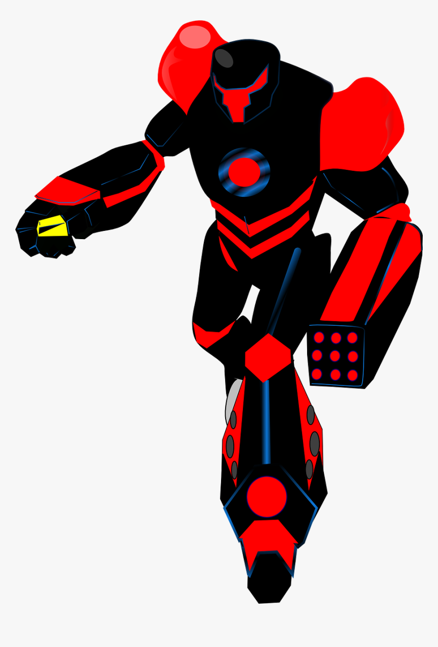 Robot, Red, Black, Transformer, Android, Robotics - Black And Red Robot, HD Png Download
