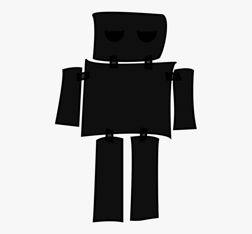 Robot, Android, Droid, Simple, Silhouette, Black, HD Png Download