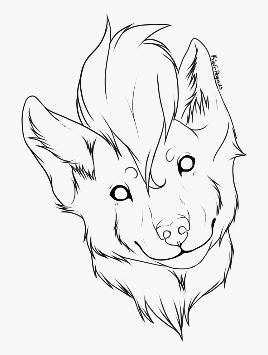 Shhh Lineart Free - Free Wolf Head Lineart, HD Png Download