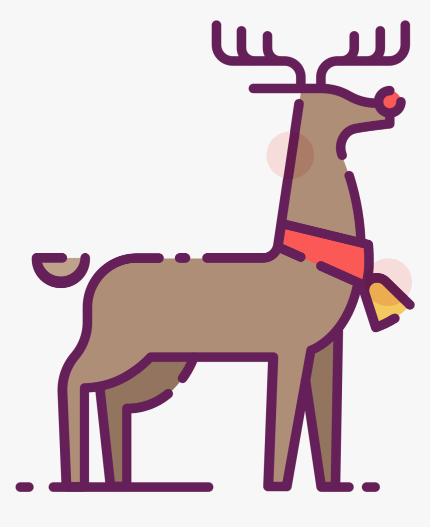 Reindeer With Red Nose Clip Art, HD Png Download