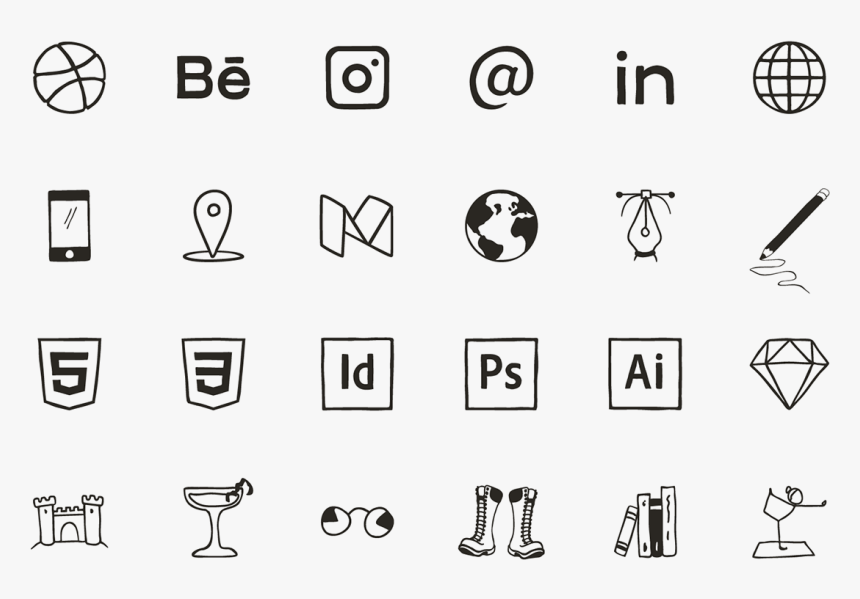 Finances Icons Hand Drawn, HD Png Download