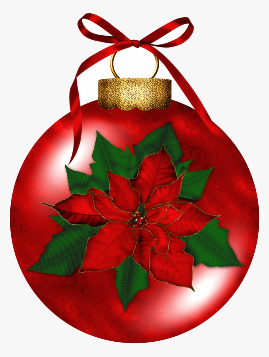 Ornament Christmas Ornaments Clipart Holly Clip Art - Poinsettia Clipart, HD Png Download