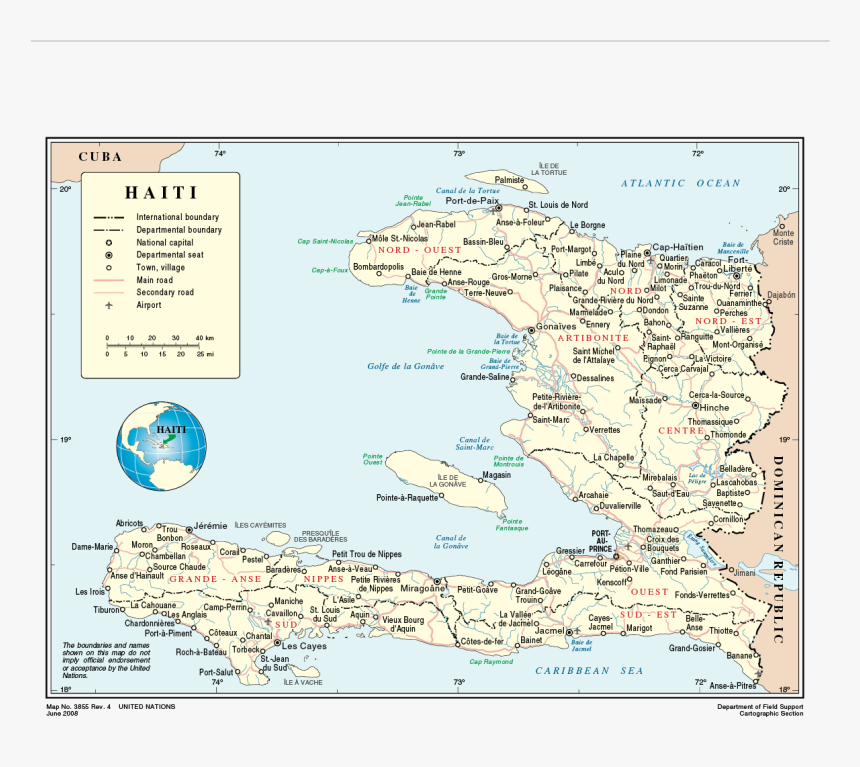 3855 Rev - Map Of Haiti, HD Png Download
