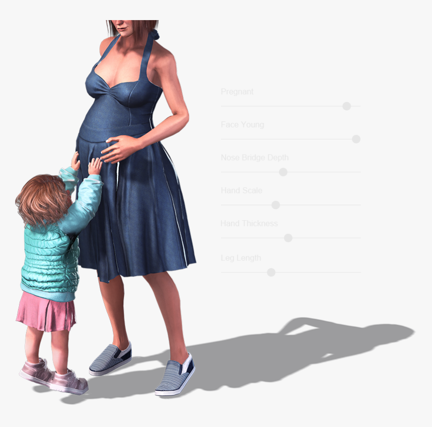 Transparent Women Clothes Png - Character Creator 3 Pregnant, Png Download