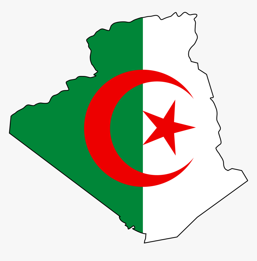 Algeria Flag Map Large Map - Algerian Flag And Map, HD Png Download