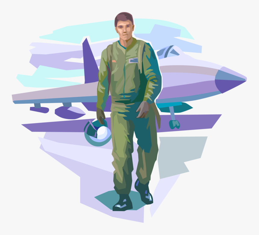 Vector Illustration Of United States Navy Pilot Completes - Air Force Pilot Vector, HD Png Download