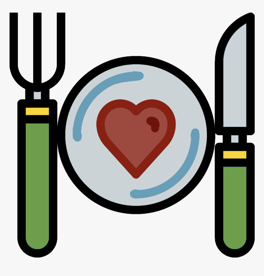 Knife And Fork Icon Heart, HD Png Download