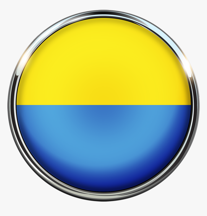 Флаг Украины В Круге, HD Png Download