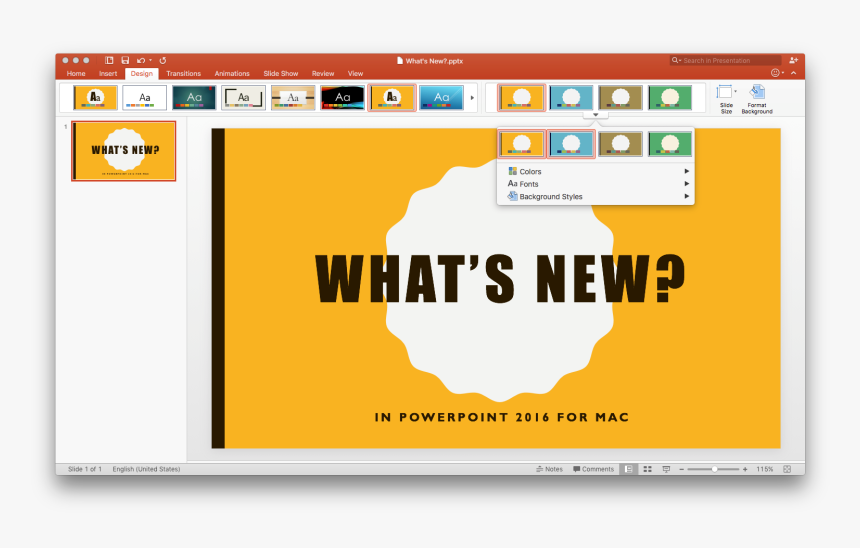 What Is New In Powerpoint 2016 For Mac - Powerpoint 2015, HD Png Download