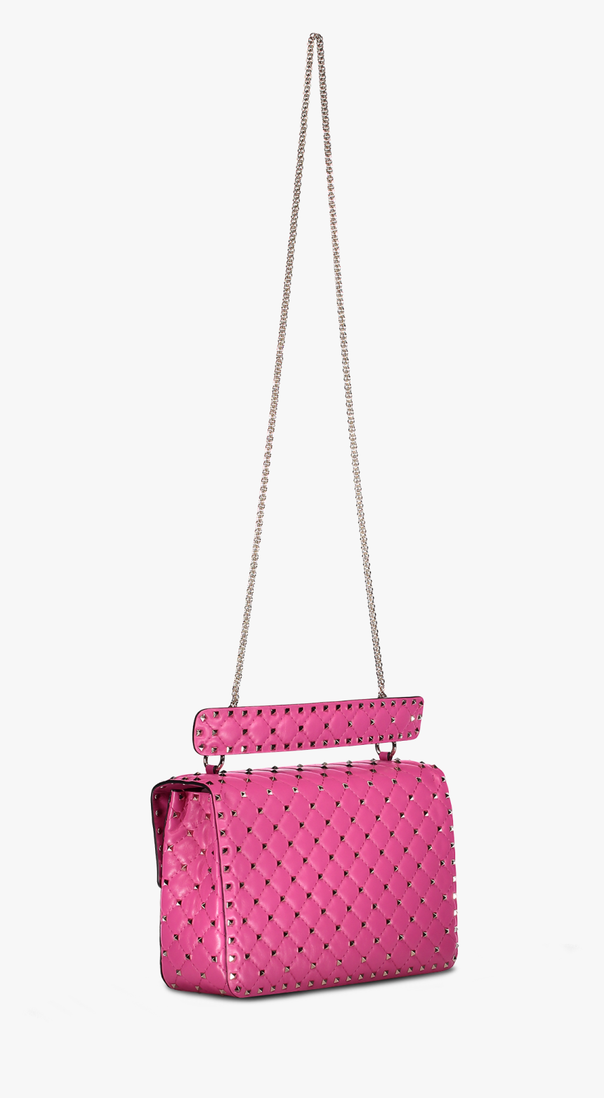 Rockstud Spike Large Shoulder Bag Pink Orchid , Png, Transparent Png