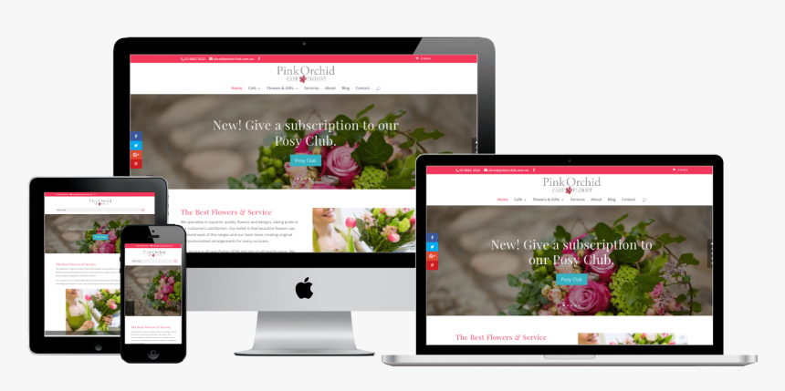 Pink Orchid Florist Website - Web Design, HD Png Download
